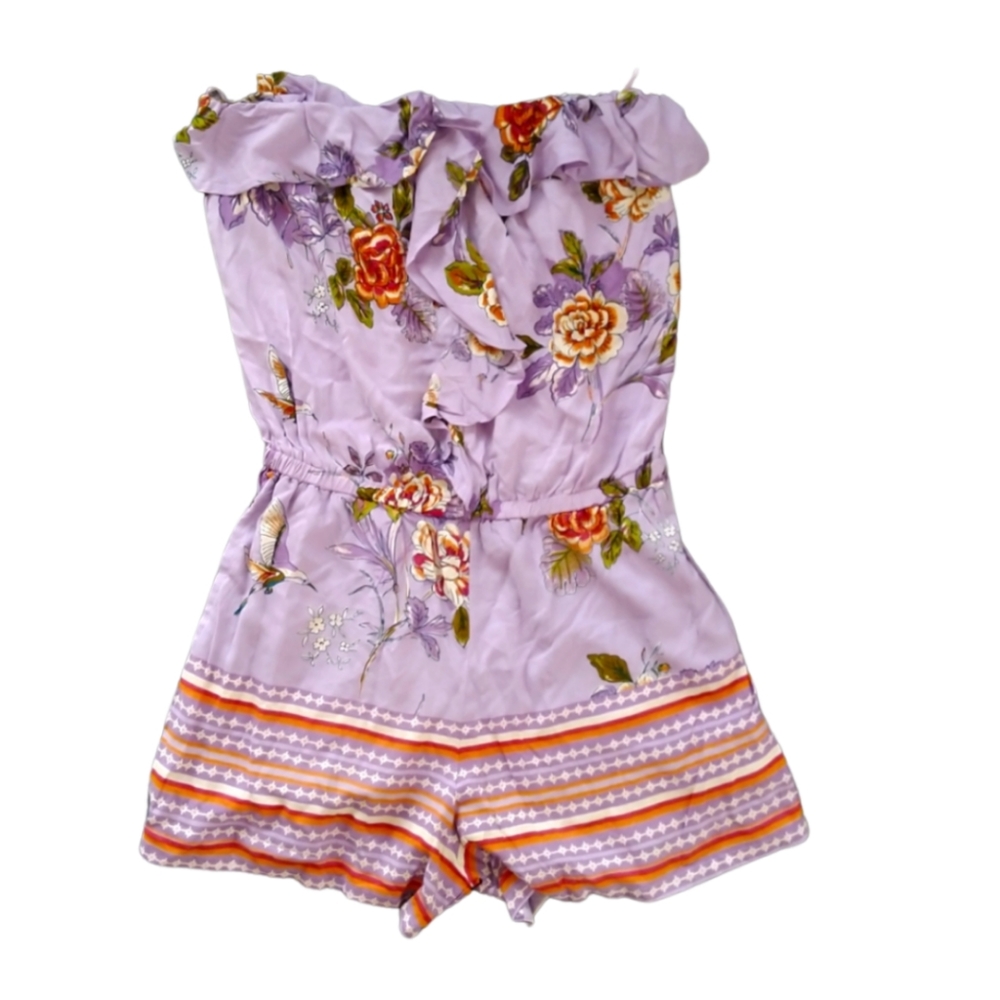 Purple Strapless Romper